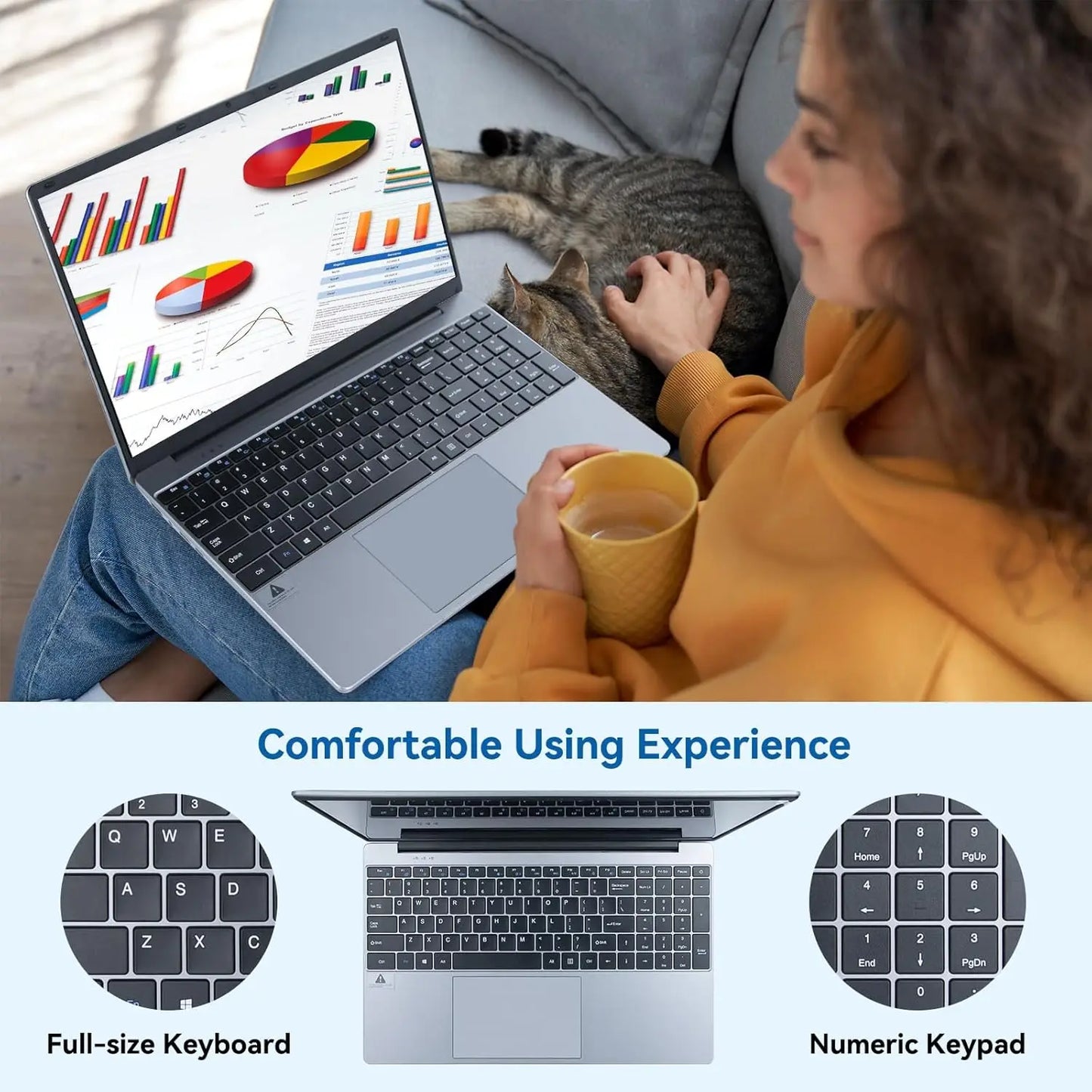 C-S156 15.6"Laptop Computer Windows 11 Quad-Core Celeron N5095 Processors Laptops IPS Display 5000mAh Battery 8GB DDR4 256GB SSD