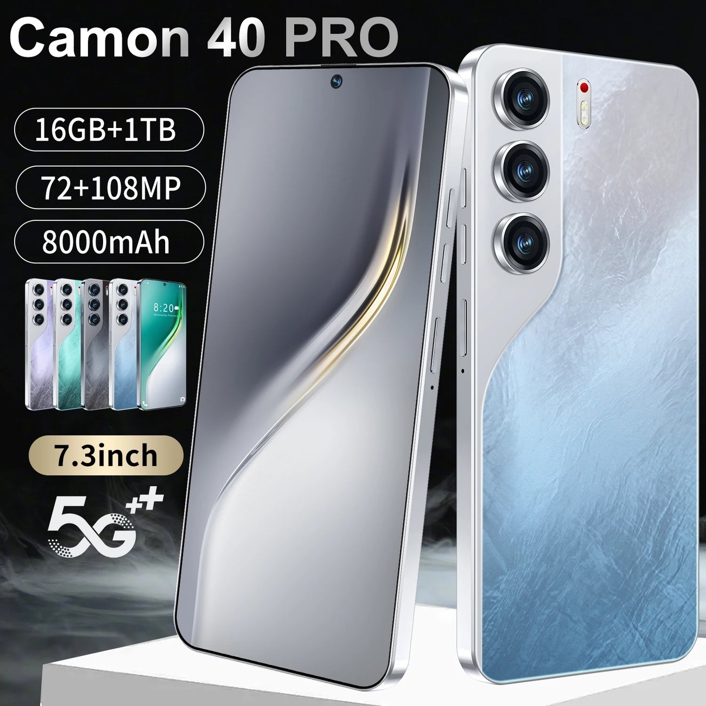 High Quality Camon 40 5G Smartphone New Arrival 4K 108MP Rear Camera 16+1TB Memory for French Spanish Gaming CDMA Wholesale