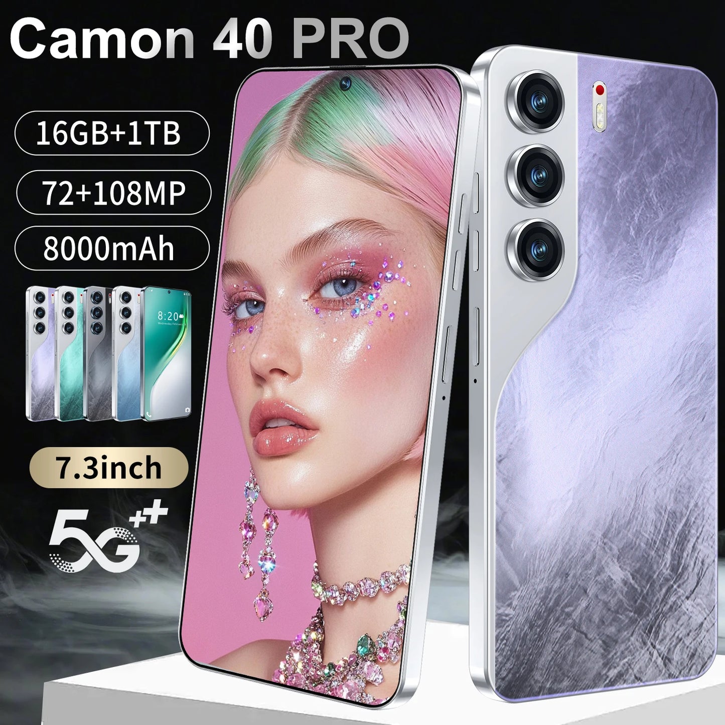 High Quality Camon 40 5G Smartphone New Arrival 4K 108MP Rear Camera 16+1TB Memory for French Spanish Gaming CDMA Wholesale