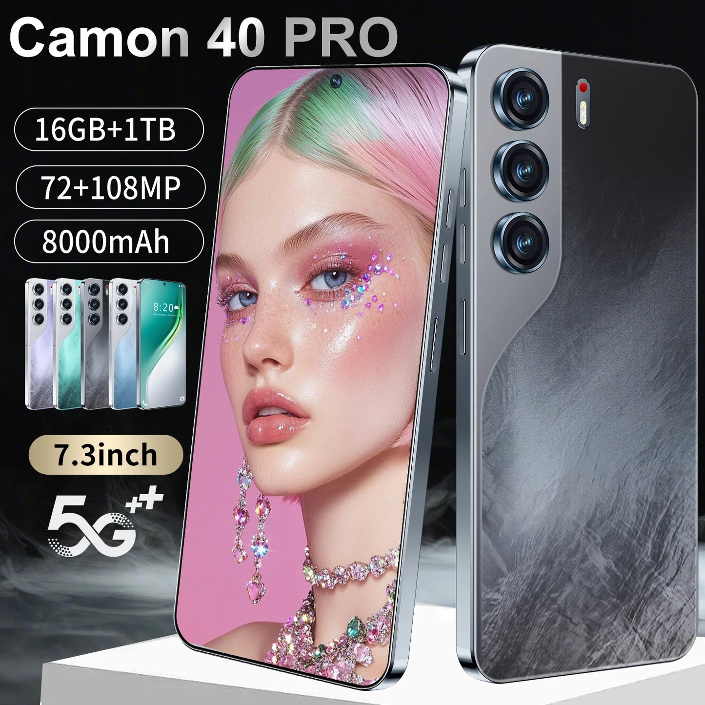 High Quality Camon 40 5G Smartphone New Arrival 4K 108MP Rear Camera 16+1TB Memory for French Spanish Gaming CDMA Wholesale
