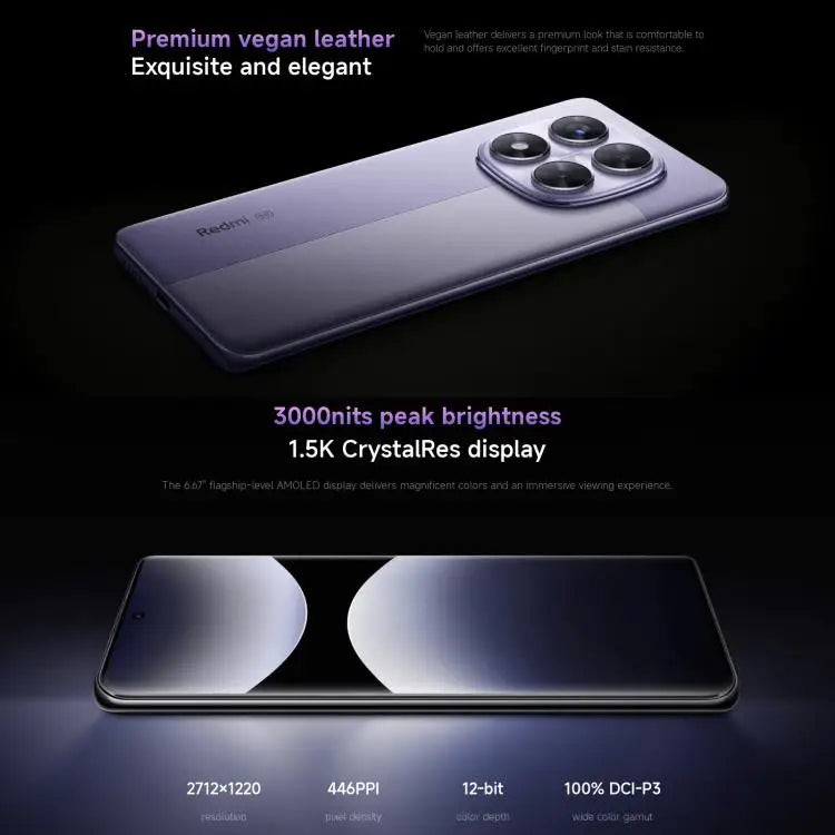 Original Xiaomi Redmi Note 14 Pro 5G Global Smartphone 12GB+256GB 6.67 inch Xiaomi HyperOS Octa Core 5G Mobile Phone