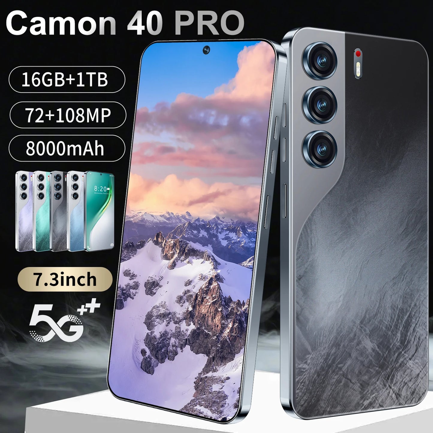 High Quality Camon 40 5G Smartphone New Arrival 4K 108MP Rear Camera 16+1TB Memory for French Spanish Gaming CDMA Wholesale