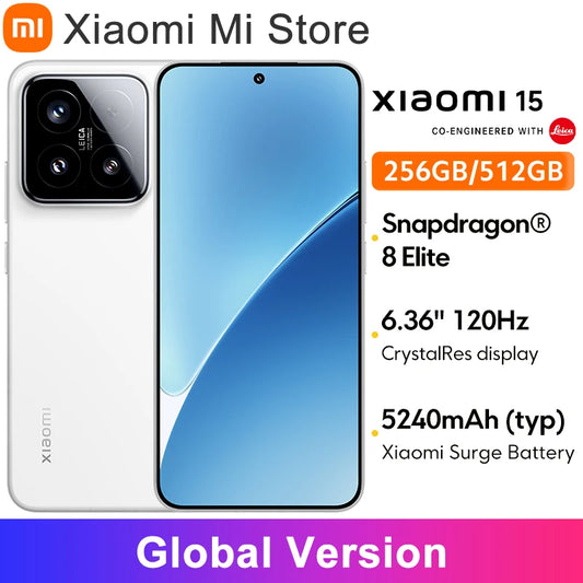 Global Version Xiaomi 15 5G Smartphone Snapdragon® 8 Elite Mobile Platform 6.36" 3200 nits ultra-bright display 50MP Camera