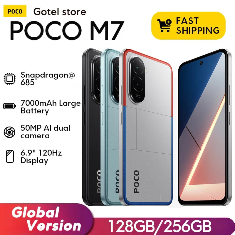 POCO M7 Global Version Smartphone Snapdragon 685 6.9" FHD+ display 7000mAh Battery