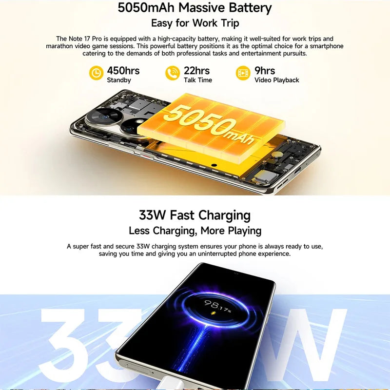 In Stock Ulefone Note 17 Pro,24GB+256GB,Android 13,NFC,6.78" 120HZ AMOLED Curved Display,108MP Camera,5050mAh,Global Version