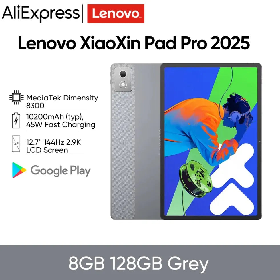 Lenovo Xiaoxin Pad pro 2025 12.7 inch 128G 256G 45W Charging WIFI CN rom MTK Dimensity 8300 10200mAh Battery Andoid 14