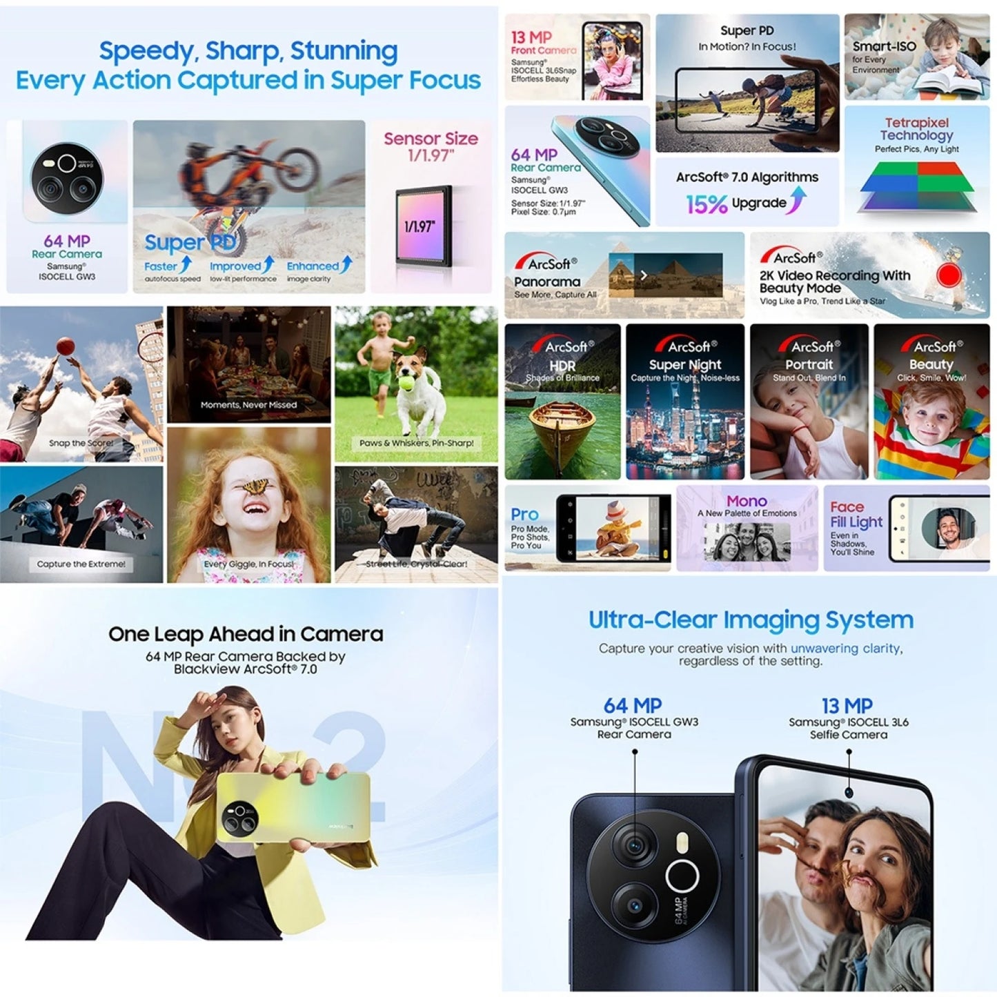 Blackview SHARK 8 Unlocked Smartphone Android13 Helio G99 Mobile 8GB+256GB 6.78'' 2.4K Display 120Hz 64MP 5000mAh 33W NFC