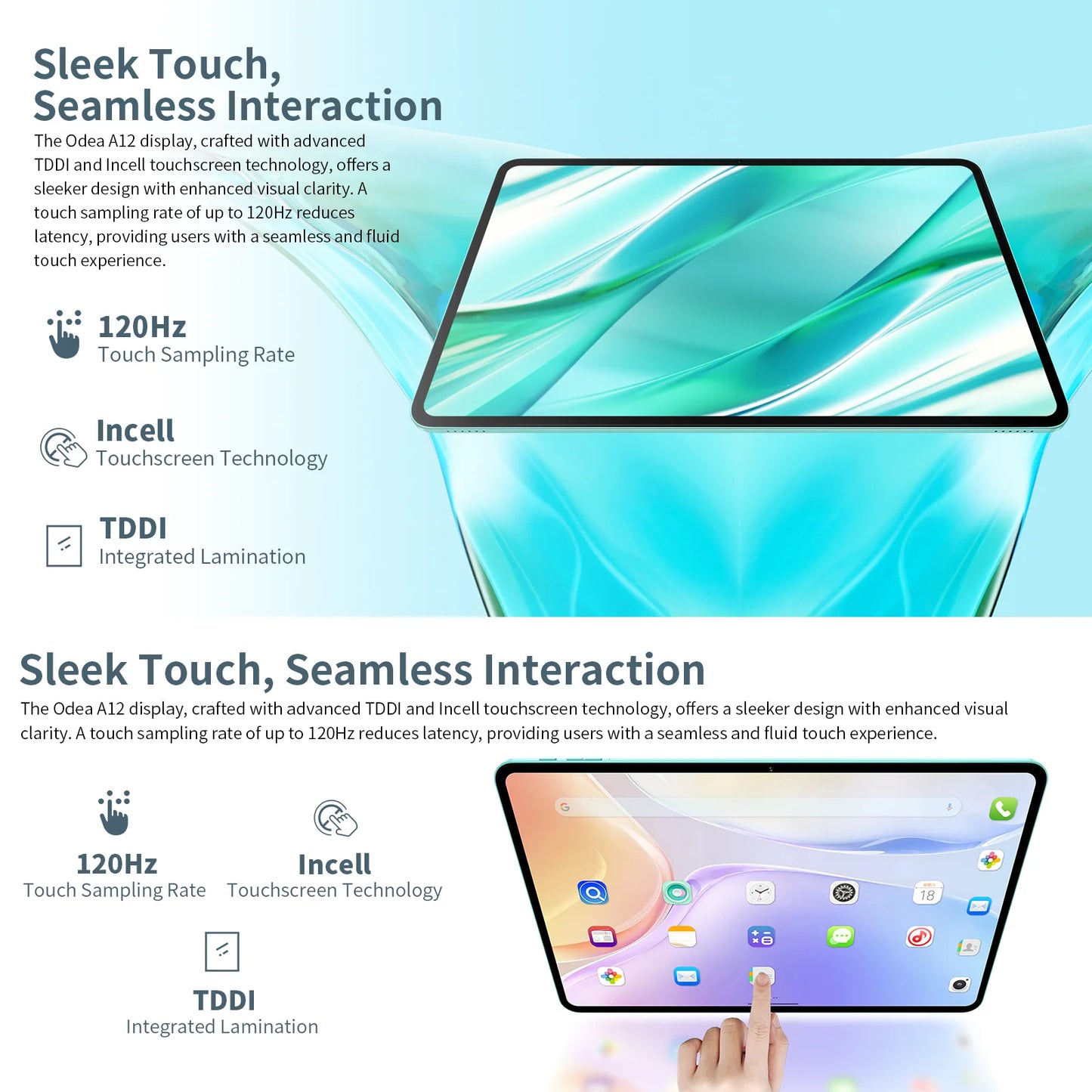 Odea A12 Android 14 Tablet, T606 8-core, 4GB+8GB RAM 128GB ROM, 12 inch 2000x1200 Display, 8000mAh, Widevine L1, 13MP Camera