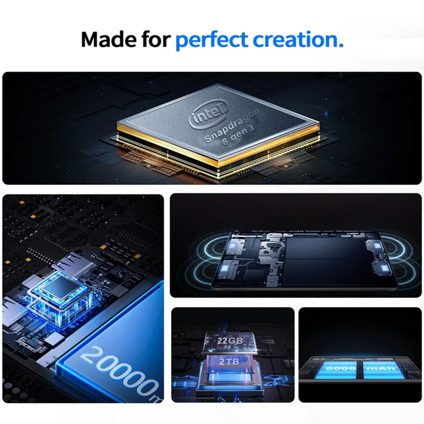 Pad 9 Pro tablets 10.1 Inch 2K Full-Screen 22GB+2048GB Snapdragon 8 Gen3 20000mAh Android 15 24MP+48MP High-Performance Tablet