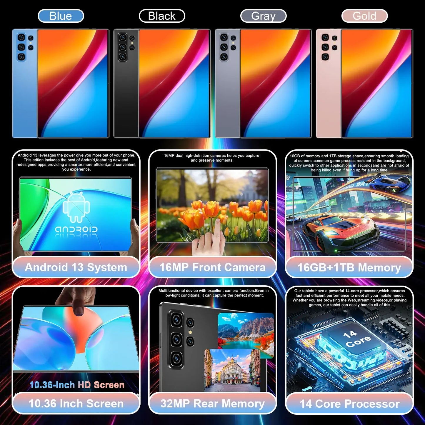 2025 S11 ultra Tablet Android 20000mAh 10.36 inch Global Version 16GB+1TB New Network 14 Core Android 13.0  Wifi Tablet