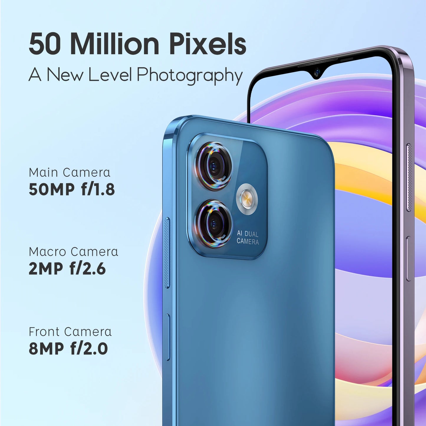 Ulefone Note 16 Pro 4G,16 ГБ（8ГБ+8ГБ расширенной）256 ГБ,Android 13, телефон,50 МП, 6,52 дюйма,4400 мАч,GPS,глобальная версия