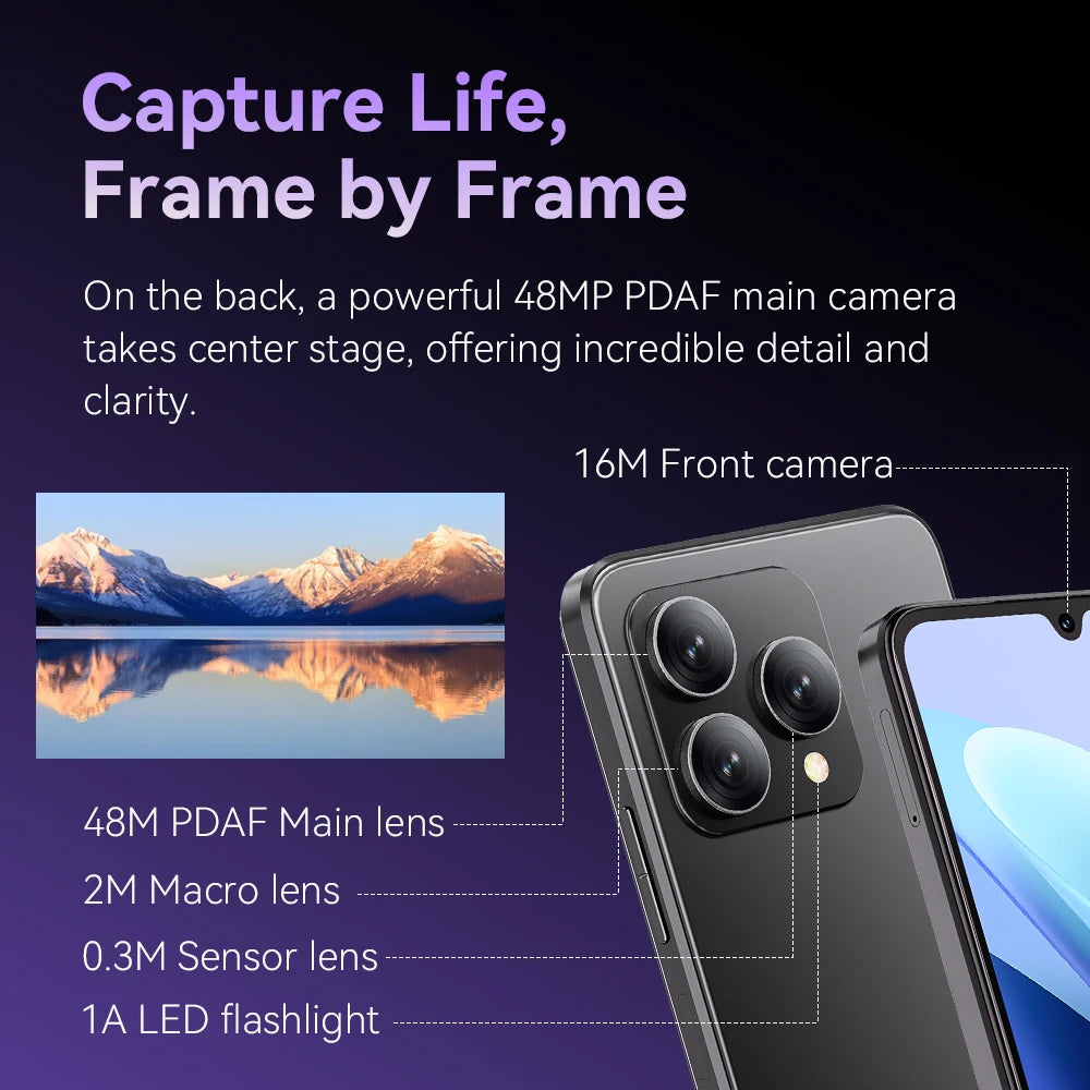 Cubot A40 Smartphone, Android 15, 12GB RAM+256GB ROM, 6.88-Inch 120Hz Screen,Octa-core, 48MP Camera, 5100mAh Battery,NFC,Face ID