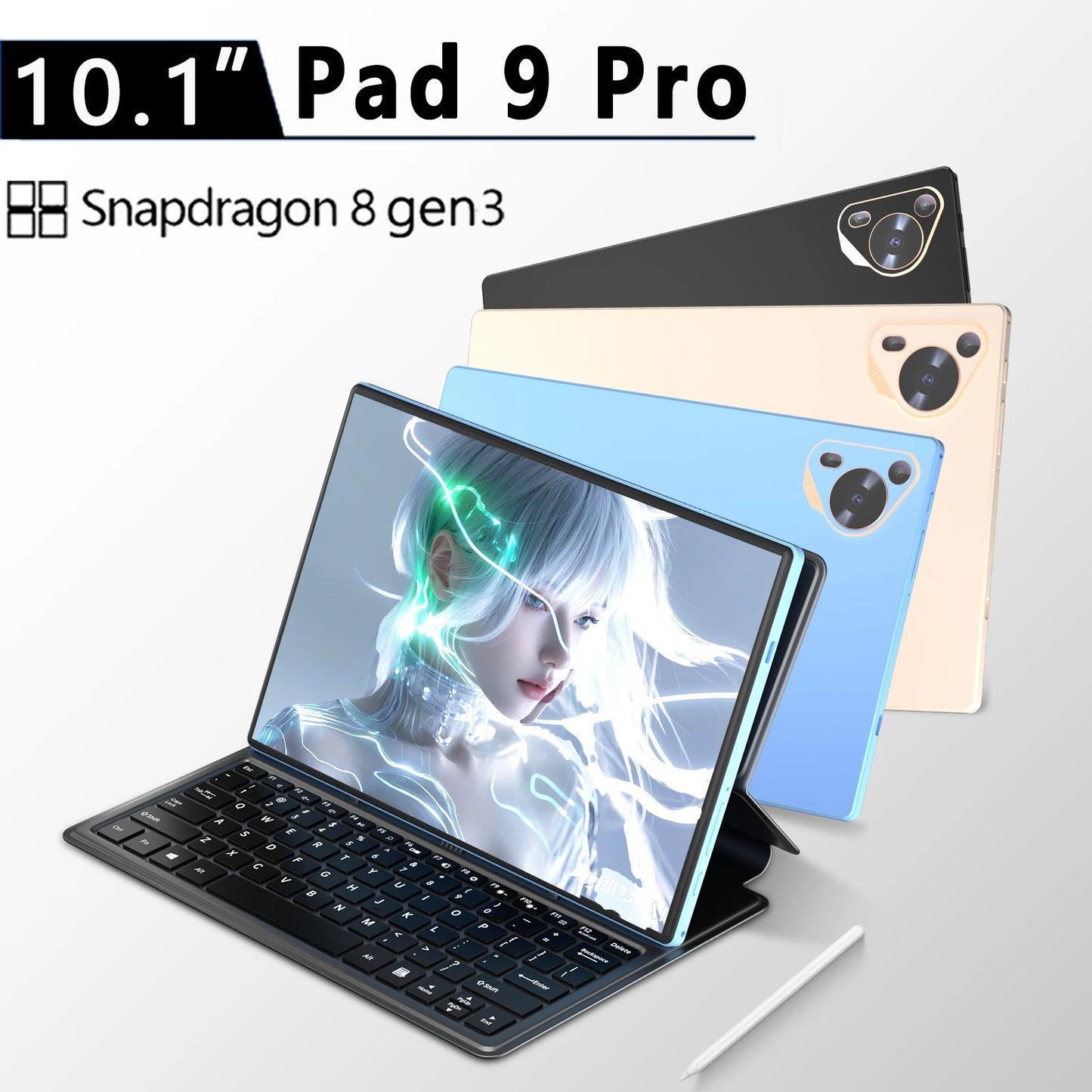 Pad 9 Pro tablets 10.1 Inch 2K Full-Screen 22GB+2048GB Snapdragon 8 Gen3 20000mAh Android 15 24MP+48MP High-Performance Tablet