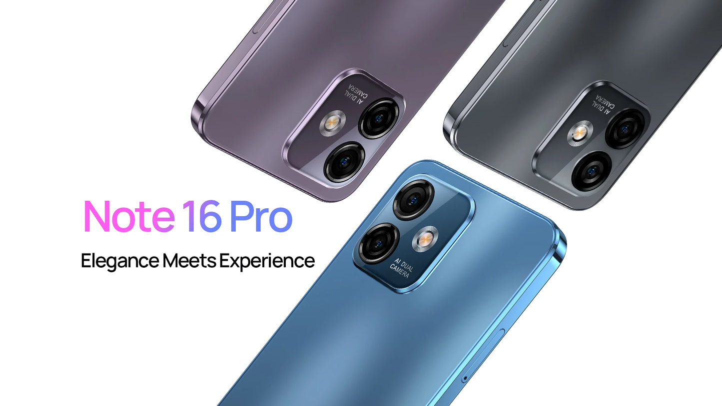Ulefone Note 16 Pro 4G,16 ГБ（8ГБ+8ГБ расширенной）256 ГБ,Android 13, телефон,50 МП, 6,52 дюйма,4400 мАч,GPS,глобальная версия