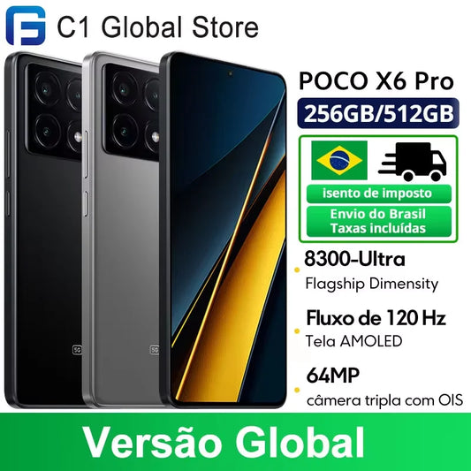VAT Include Global Version POCO X6 Pro 5G Smartphone Dimensity 8300-Ultra 6.67" 1.5K AMOLED Display 64MP camera 67W charging