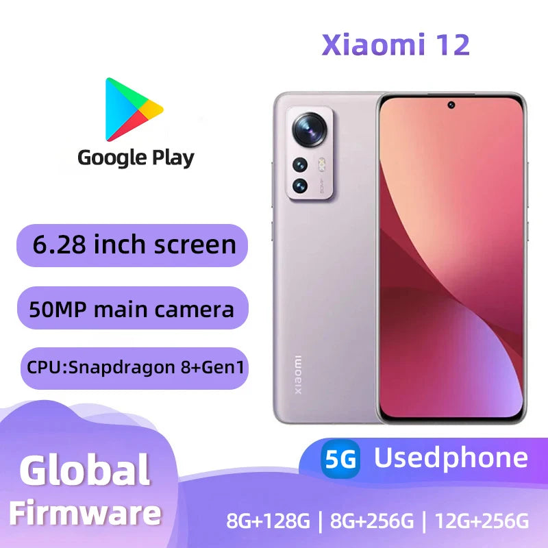 Xiaomi 12 5G Android 6.28-inch RAM 12GB ROM 256GB used phone