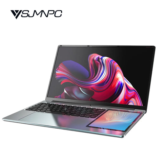 New Dual Screen Laptop 15.6 Inch IPS + 7'' Touch 12th Gen Intel N100 Max 32G DDR4 M.2 2T SSD Slim Office Notebook PC Computer