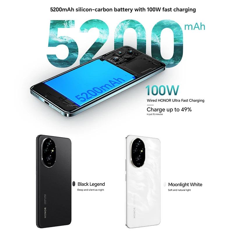 HONOR 200 12GB+256GB 512GB 6.7” OLED Screen, 5G, Dual SIM, 50MP Triple Camera, Android Smartphone