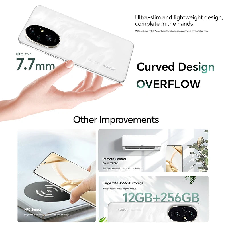 HONOR 200 12GB+256GB 512GB 6.7” OLED Screen, 5G, Dual SIM, 50MP Triple Camera, Android Smartphone