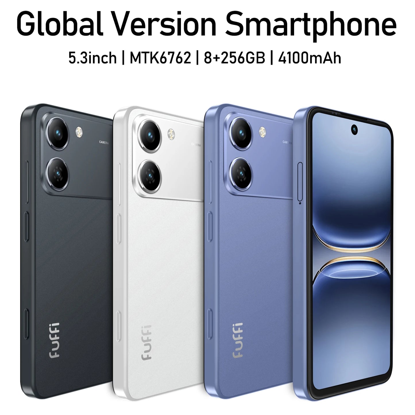 Global Version Smartphone 8GB+256GB 4G Smartphone, 5.3" Cellphone LCD 60Hz Display, 12MP Camera, 4100mAh Battery HD Camera, WiFi