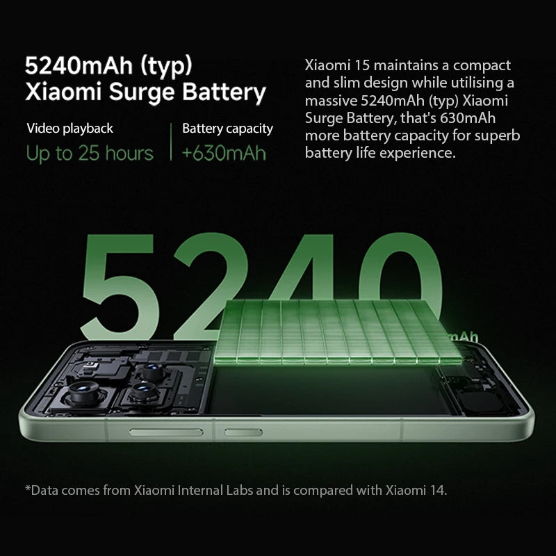 Global Version Xiaomi 15 5G Smartphone Snapdragon® 8 Elite Mobile Platform 6.36" 3200 nits ultra-bright display 50MP Camera