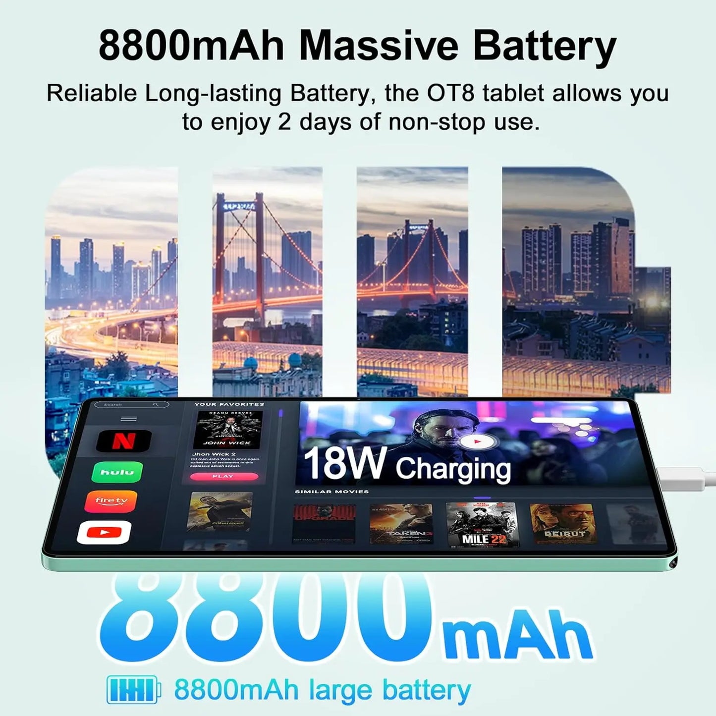 OUKITEL OT8 Tablet 11"2K,Android 13 Con Penna,30(6+24)GB+256GB,Octa-Core Unisoc T606,8800mAh,8MP+13MP AI Camera,4G Dual SIM/GPS