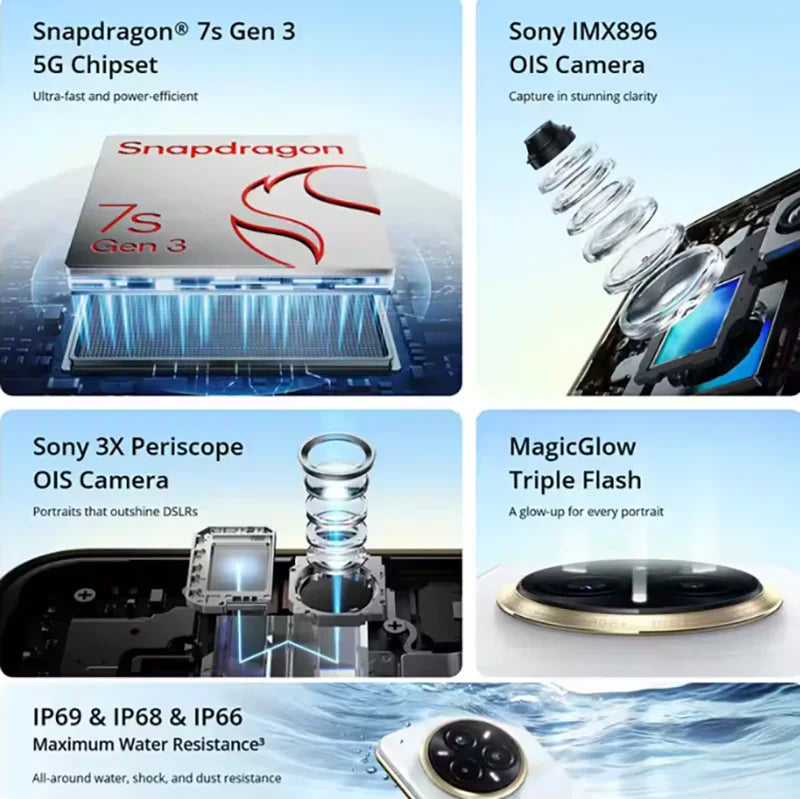 2025 Realme 14 Pro+ Smartphone 5g Snapdragon 7S Gen 3 6.83'' 120Hz Oled Screen  realme 14 Pro Plus Nfc Global Version