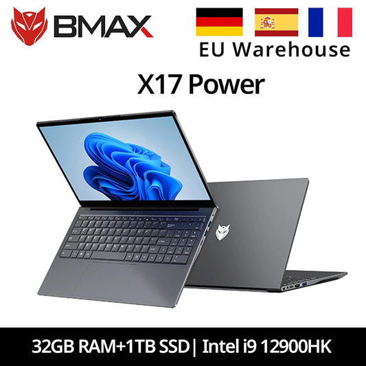 BMAX 15.6" X17 Power 32GB RAM 1TB SSD Intel i9 12900HK CPU Windows 11 Notebook 1920*1080 Wifi USB PC Bluetooth laptop