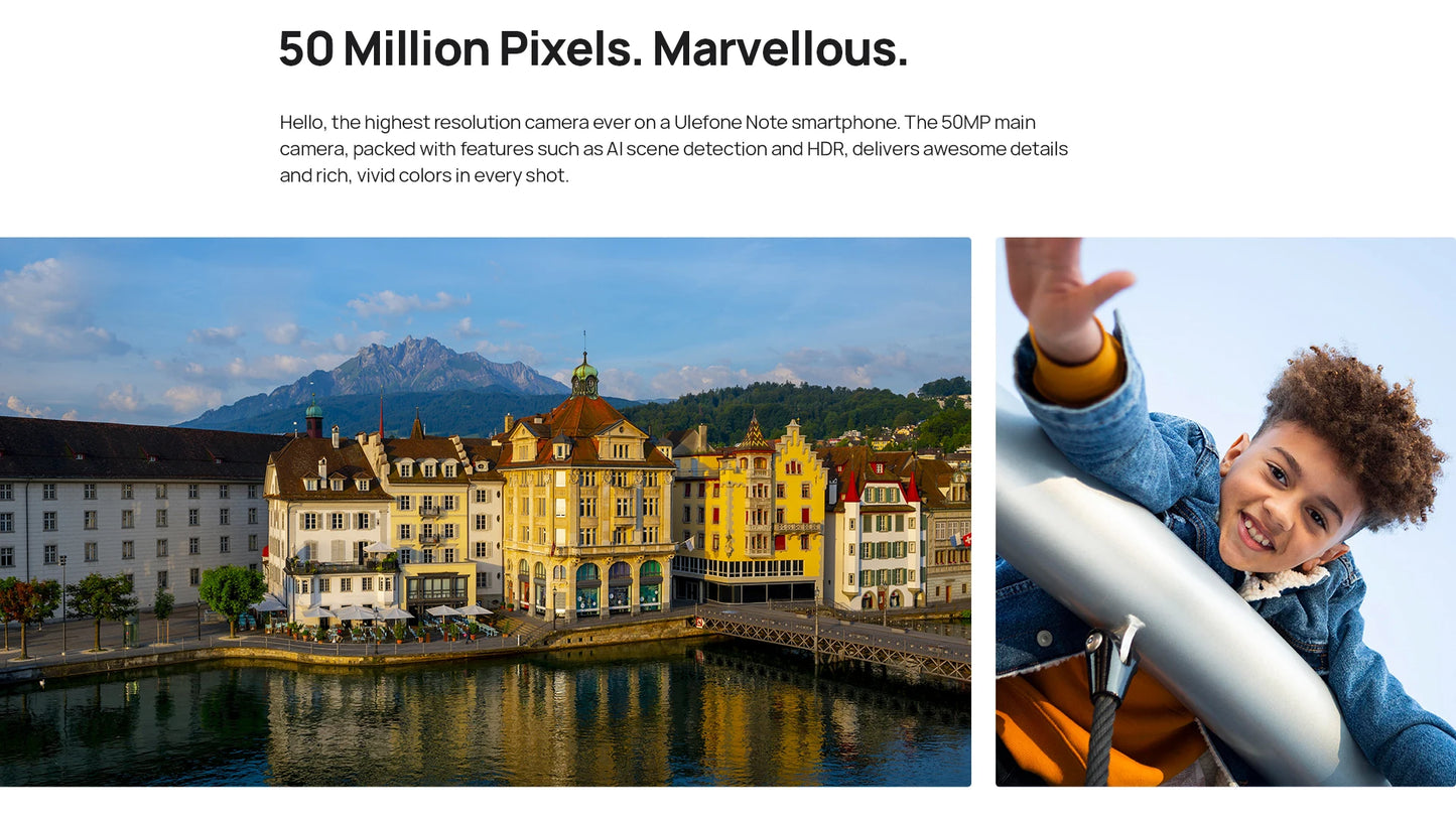Ulefone Note 16 Pro 4G,16 ГБ（8ГБ+8ГБ расширенной）256 ГБ,Android 13, телефон,50 МП, 6,52 дюйма,4400 мАч,GPS,глобальная версия