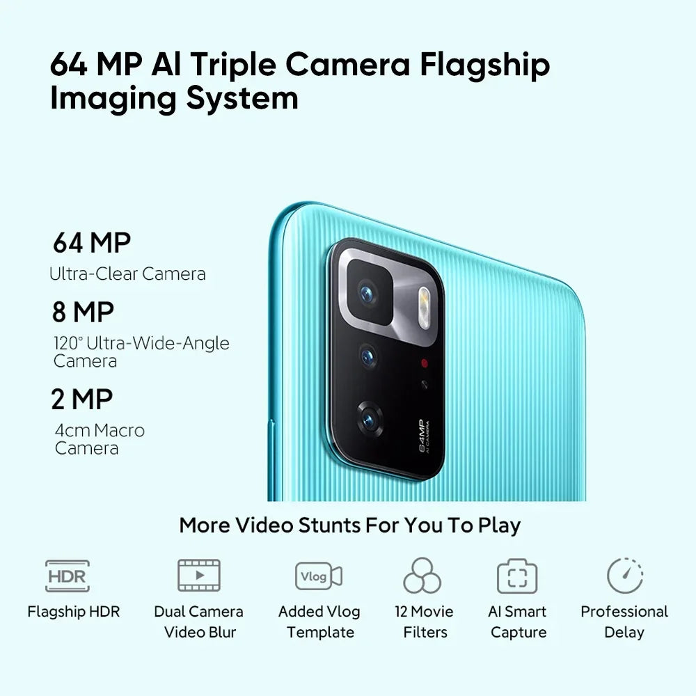 5G Smartphone Xiaomi Redmi Note 10 Pro Global ROM Dimensity 1100 Octa Core 120Hz 6.6" FHD+ Display 64MP 128GB/256GB 5000mAh NFC