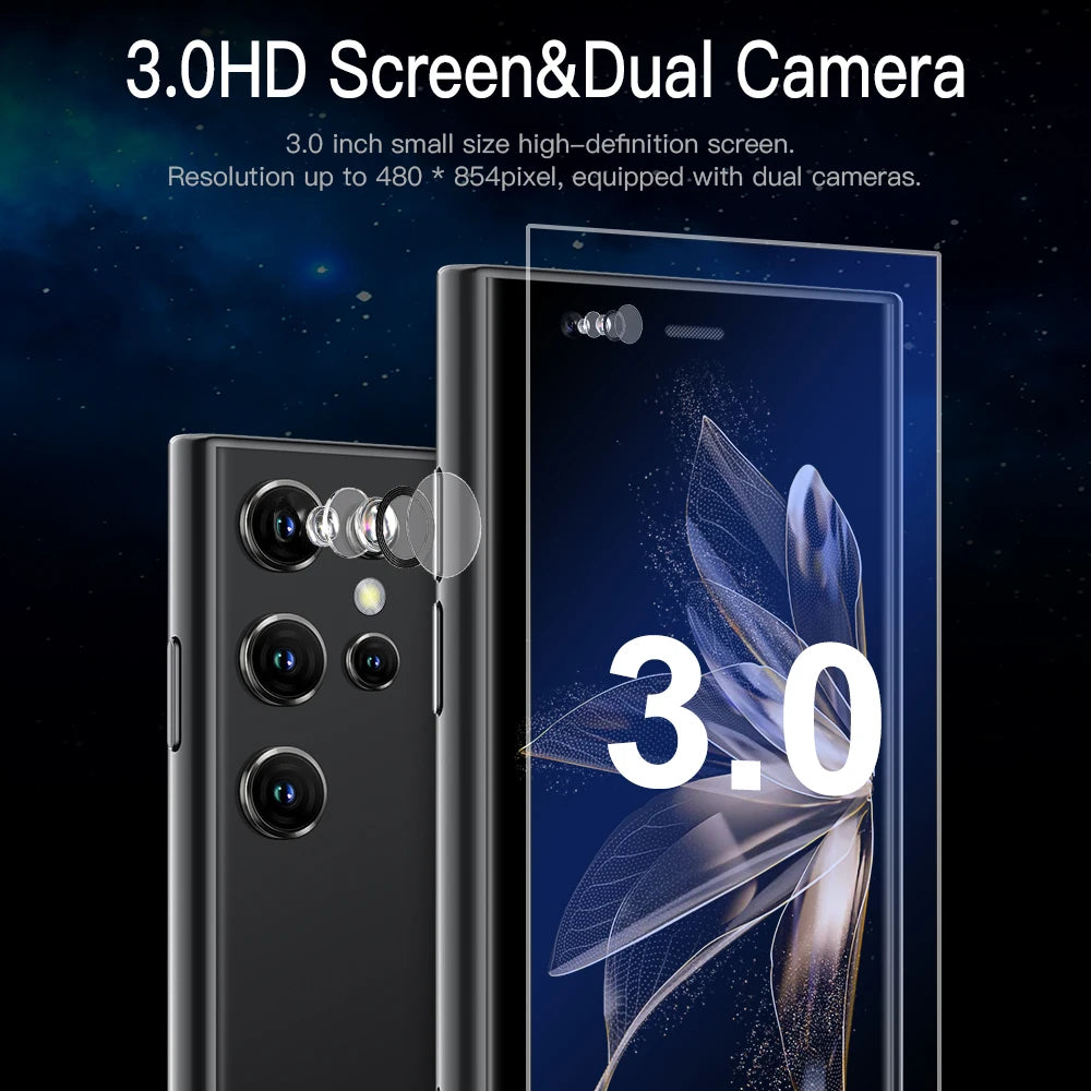 SERVO S23 ULTRA Mini Smartphone Android OS 2GB RAM+16GB ROM Play Store WiFi Hotspot 3.0" Display Palm Smart Cellphones 3G WCDMA