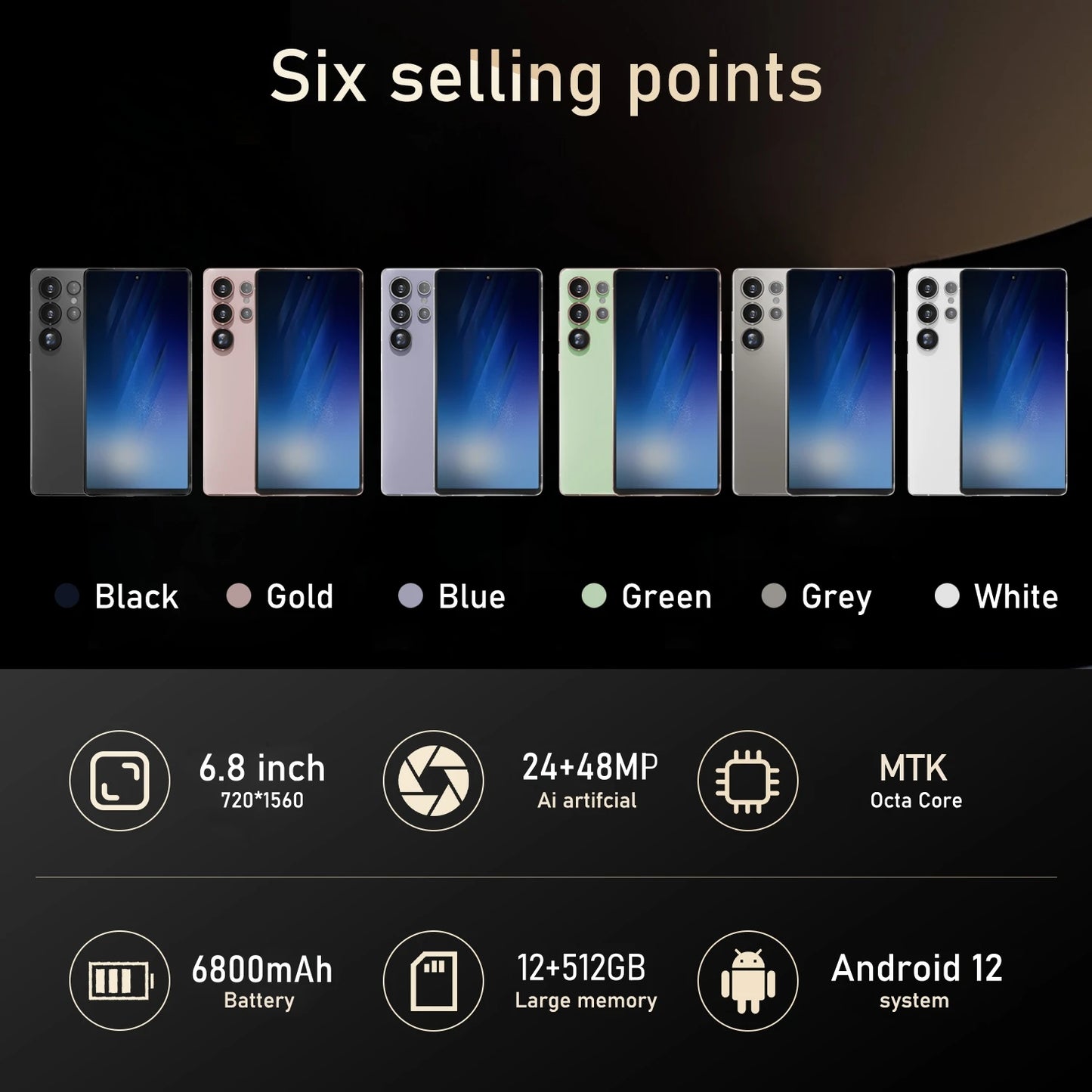 S25 Ultra,Smartphone Android,6.8 inch,12+512GB ROM,4G Network,Mobile phones,Dual SIM,24+48MP Camera,Cellphones